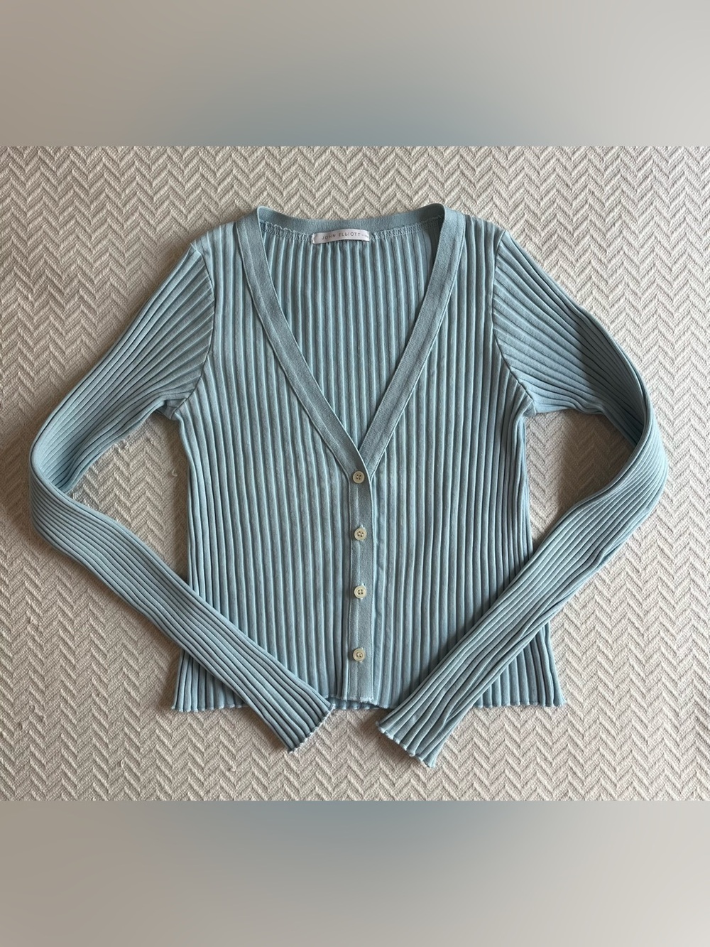 John Elliott Ginza Ribbed Cropped Cardigan